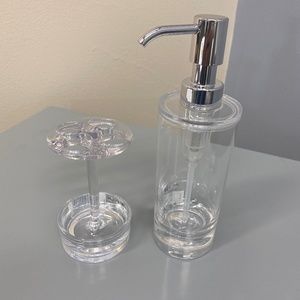 Clear Eva toothbrush holder and Clear soap pump